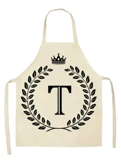ظروف و تجهیزات آشپزخانه اکسسوری و تجهیزات آماده سازی T Letter Printed Kitchen Apron Beige/Black 47 x 38centimeter 
