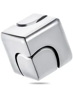 گجت، فیجت و سرگرمی اسپینر Fidget Cube Spinner Antianxiety Focusing Fidget Toys 4In1 Toy Metallic Focus Toy Cube Finger Top Desktop Stress Relieve Toys For Kids And Adults (Silver) 