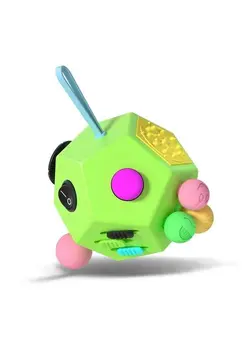 گجت، فیجت و سرگرمی اسپینر Fidget Dodecagon 12Side Fidget Cube Relieves Stress And Anxiety Anti Depression Cube For Children And Adults With Autism(B1 Green) 