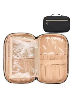 کیف، کوله‌پشتی و چتر چتر Makeup Brush Bag, Makeup Brush Organizer Cosmetic Bags Makeup Artist Case with Belt Strap Holder Multi functional Cosmetic Bag Makeup Handbag for Travel & Home Gift (Black) 