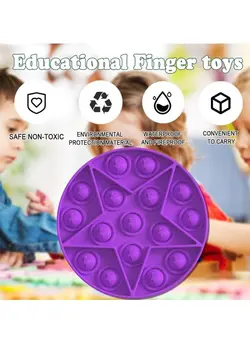 گجت، فیجت و سرگرمی پاپ ایت Push Pop Fidget Toy, Silicone Bubble Sensory Toy Simple Dimple, Autism Special Needs Stress Reliever, Playing Board Emotion Anxiety Relief Tool for Kids Adults (Pentagram Purple) 