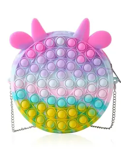 گجت، فیجت و سرگرمی پاپ ایت Pop Shoulder Bag Fidget Toys, SYOSI Rainbow Simple Toy, School Supplies Backpack Silicone 