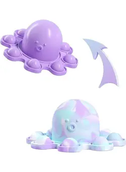 گجت، فیجت و سرگرمی اسپینر Silicone Double-Sided Flip Octopus Stress Relief Fidget Toy 