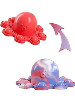 گجت، فیجت و سرگرمی اسپینر Double Sided Flipped Octopus Fidget Keychain Toy 