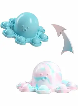 گجت، فیجت و سرگرمی اسپینر Silicone Double-Sided Flip Octopus Stress Relief Fidget Toy 