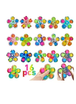 گجت، فیجت و سرگرمی اسپینر 16 Pcs Fidget Spinners Toys For Kids And Girls Pop Fidget Spinner Toys For Kids Birthday Party Stress Relief Kids Toys 