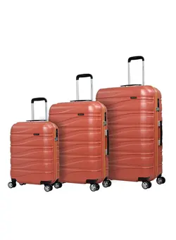 چمدان و ساک مسافرتی ست چمدان Makrolon Polycarbonate Lightweight Glamorous Hard Case Luggage with 4 Quiet Double Spinner Wheels and TSA Approved Lock KJ95 