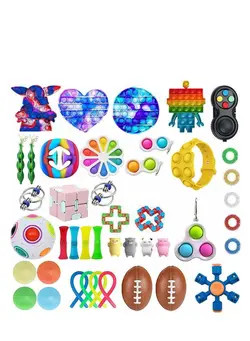 گجت، فیجت و سرگرمی پاپ ایت 46-Piece Push Pop Bubble Sensory Fidget Toy Set, Colour May Vary 