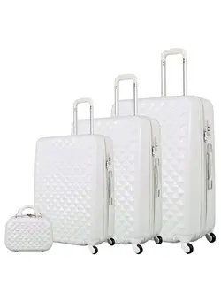 چمدان و ساک مسافرتی ست چمدان 4 Piece Trolley Travel Luggage Bag Set With TSA Lock 12/20/24/28 Inch white Colour 