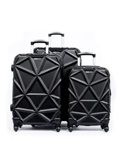 چمدان و ساک مسافرتی ست چمدان Matrix ABS Hardside Spinner Luggage Trolley Set 20/24/28 Inch Black 