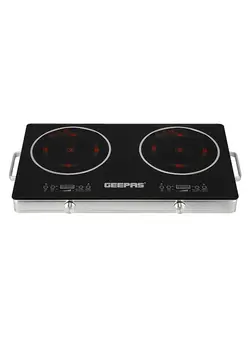 تجهیزات پخت و پز اجاق گاز و صفحه برقی  رومیزی Multi functional Digital Infrared Cooker Double Cooking Hob 99mins Timer LED Display 9 Temperature settings Ceramic heating element Child lock GIC6131 Multicolour 