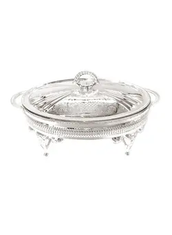 ظروف و لوازم پخت غذا قابلمه Oval Casserole Warmer Silver 23X37X15centimeter 