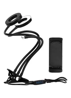 نورپردازی و استودیو سایر 3.5 Inch Clip-On Mini USB Ring Light With Phone Holder Black/Gold/White 