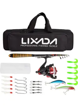 ماهیگیری چوب ماهیگیری Telescopic Fishing Rod and Reel Combo 49x9x14.5cm 