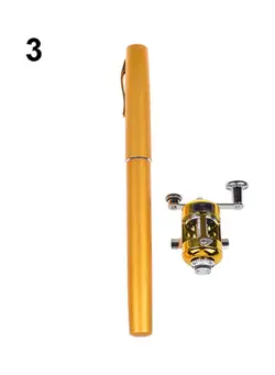ماهیگیری چوب ماهیگیری Mini Portable Fish Pen Shape Spinning Pole Aluminum Alloy Telescopic Fishing Rod 20 x 10 x 20cm 