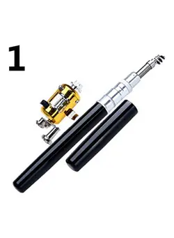 ماهیگیری چوب ماهیگیری Mini Outdoor Pocket Fish Pen Shape Fishing Rod Aluminum Alloy Pole 20 x 10 x 20cm 