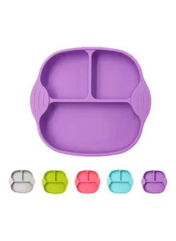 ظروف و لوازم سرو غذا ست ظروف غذاخوری Silicone Plates For Toddlers Divided Purple 18x5x16.5cm 