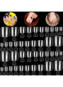 ناخن ژل و لوازم جانبی UV ناخن 1000 Pieces False Toenails Full Cover Artificial French Acrylic Toenails Fake Toenail Tips Nail Salons And Diy Foot Decoration Manicure Tools (Clear) 