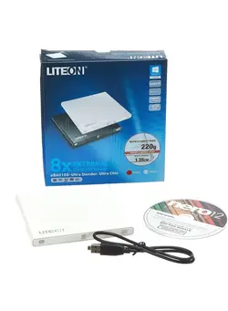 تجهیزات صوتی  قابل حمل سایر Lite-On EBAU108 8x External DVD-RW with Link2TV - White 