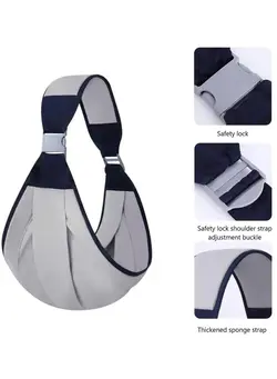 لوازم حمل آغوش Baby Sling Carrier, Soft Baby Sling, Adjustable Shoulder Straps Baby Wrap Sling for Newborn Infant, Nursing Sling for 0-36 Months Baby (Grey) 