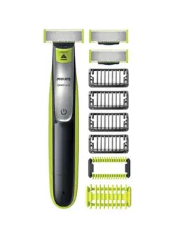 مردانه ماشین اصلاح OneBlade Hybrid Electric Face And Body Trimmer QP2630/60 Black/Green 13x3x12inch 