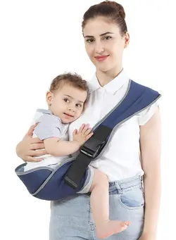 لوازم حمل آغوش Toddler Carrier, Portable Adjustable Child Sling, Ergonomic One Shoulder Labor Saving Polyester Half Wrapped Sling with Anti-Slip Particles, for Children 6-36 Months 