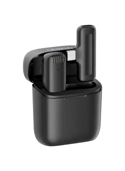 میکروفون سایر Ulanzi J11 Wireless Microphone System with 1 Mini Receiver & 1 Clip-on Microphones 20M/65ft Transmission Range Built-in Battery with Charging Case for Type-C Android Smartphones 