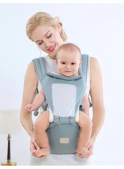 لوازم حمل آغوش Baby Carrier with Detachable Hip seat, Ergonomic Design, Wind and Rain Head Protection Cover, Side Pocket 
