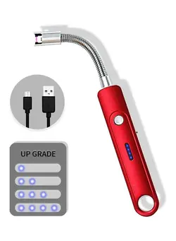 ظروف و تجهیزات آشپزخانه اکسسوری و تجهیزات آماده سازی USB Rechargeable Multifunctional Electric Lighter with Flexible Long Neck Red/Silver 