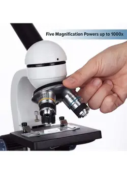 دوربین فیلم‌برداری و عکاسی تلسکوپ و میکروسکوپ M150C-I 40X-1000X All-Metal Optical Glass Lenses Cordless LED Student Biological Compound Microscope 