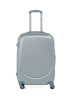 چمدان و ساک مسافرتی چمدان تک Hardside Medium Check in Luggage Trolley Silver Grey 