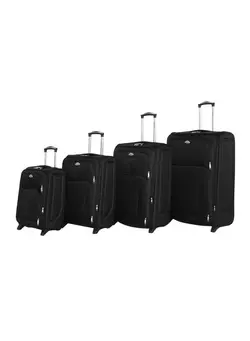 چمدان و ساک مسافرتی ست چمدان Softside 4 Piece Luggage Trolley Set Black/Silver 