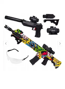 بازی‌های فضای باز و تجهیزات پارک تفنگ اسباب‌بازی 2 in 1 Rifle Automatic Toy  Machine Gun Long Range Advance M416 Water Bullet Electric Simulation Toy Sniper Gun with Quadruple Telescope 