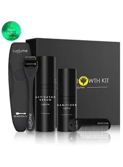 مردانه مراقبت از ریش و سبیل Beard Growth Kit Beard Kit with Sanitizer Spray, Beard Roller, Hair Growth Activator Serum, Beard Comb for Effective Beard Grooming,Hair Growth Gifts for Men 