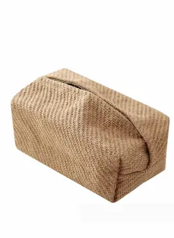 ظروف و تجهیزات آشپزخانه اکسسوری و تجهیزات آماده سازی Linen Tissue Box Napkin Cover, Japanese Style Cotton And Cloth Art Pumping Simple Homestay Concave Shape Storage Bag Creative Home Living Room Dining Table 