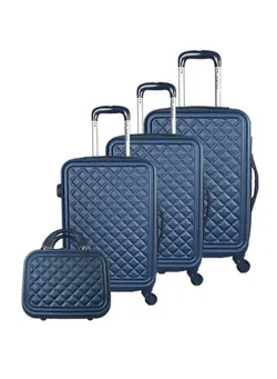 چمدان و ساک مسافرتی ست چمدان 3-Piece Luggage Trolley Set With Briefcase Blue 