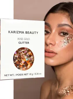 آرایشی صورت سایر Rose Gold Glitter. 10g Chunky Face Glitter, Hair Glitter, Eye Glitter and Body Glitter for Women. Rave Glitter, Festival Accessories, Cosmetic Glitter Makeup. Loose Glitter Set 