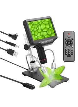 دوربین فیلم‌برداری و عکاسی تلسکوپ و میکروسکوپ Andonstar AD407 7 Inch Screen 3D Digital Microscope 270X 1080P Multimedia Interface Long Object Distance Microscopes for Mobile Phone Repairing Soldering with Adjustable Screen and Bracket 
