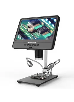 دوربین فیلم‌برداری و عکاسی تلسکوپ و میکروسکوپ Andonstar AD208S 8.5 Inch LCD Display Screen 5X-1200X Digital Microscope 1280 * 800 Adjustable 1080P Scope Soldering Tool with Two Fill Lights 