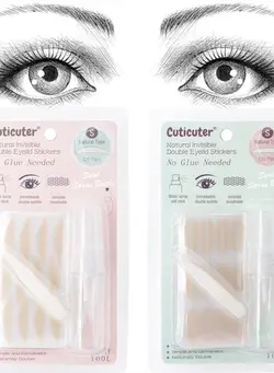 آرایشی صورت سایر 240Pieces Double Eyelid Tape, Invisible Lace Eyelid Lifter Strips, Natural Fiber Waterproof Eye Lid Contour Stickers for Droopy Lids, Hooded Eyes 