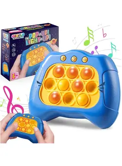 گجت، فیجت و سرگرمی پاپ ایت Rapid Push Console Game Toy, Pop it Up Light it Up, Educational Push Pop Bubble Toy Stress Relief - Game for Kids, Teens & Adults (BLUE) 6 Years 