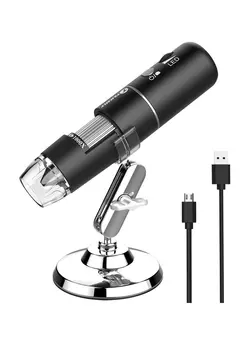 دوربین فیلم‌برداری و عکاسی تلسکوپ و میکروسکوپ Wireless Digital Microscope Handheld USB HD Inspection Camera 50x 1000x Magnification with Stand Compatible with iPhone,iPad,Samsung Galaxy,Android,Mac,Windows Computer 