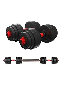 لوازم جانبی ورزشی کرنومتر 2 in 1 Adjustable Dumbbell With Connecting Barbell Set 20kg 