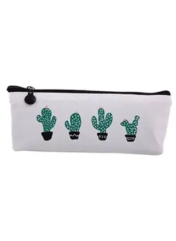 کیف، کوله‌پشتی و چتر چتر Cactus Printed Stationery Pencil Case White/Green/Black 