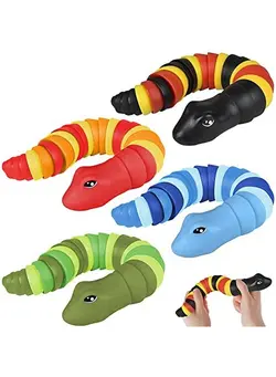 گجت، فیجت و سرگرمی اسپینر Sensory Fidget Snake Toys For Kids Set Of 4 Plastic Snake Toys With Wiggle Movement And Clacking Sounds Stress Relief Fidget Toys For Kids Goodie Bag Stuffers And Stocking Fillers 
