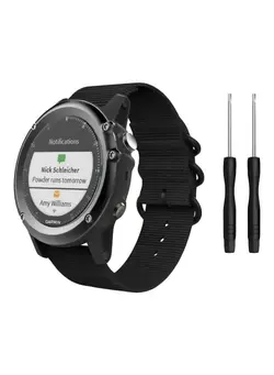 لوازم جانبی ساعت بند Replacement Watch Band With Screw Tools For Garmin Fenix 5X/3/3 HR/D2 Charlie Black 