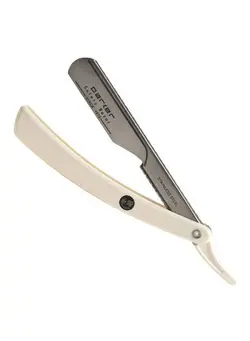 مردانه تیغ و ماشین اصلاح بدن Straight Edge Razor With Stainless Steel Blade Arm And 5 Shark Stainless Blades Silver/White 