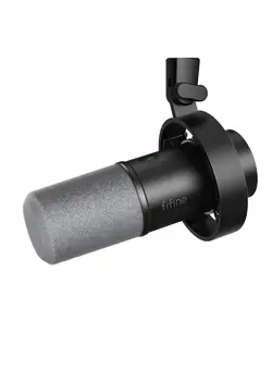 میکروفون میکروفون داینامیک Dynamic Microphone, XLR/USB Podcast Recording PC Microphone for Vocal Streaming Voice-Over Gaming, Metal Mic with Mic Mute, Headphone Jack, Monitoring Volume Control, Windscreen-Amplitank K688 