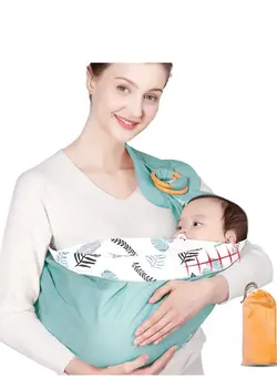 لوازم حمل آغوش Baby Sling, Wrap Carrier, Natural Cotton Adjustable Breastfeeding Cover Cotton, Suitable for Newborns to 15Kg, Infants and Toddlers, Soft Comfortable, Ideal Gift 