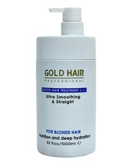 مراقبت پوست سر صاف‌کننده مو Gold Hair Professional Botox Hair Treatment Blondie 32 fl. oz. - 1000ml Smoothing, Straight Blondie Hair with Deep Hair Nutrition and Hydration 